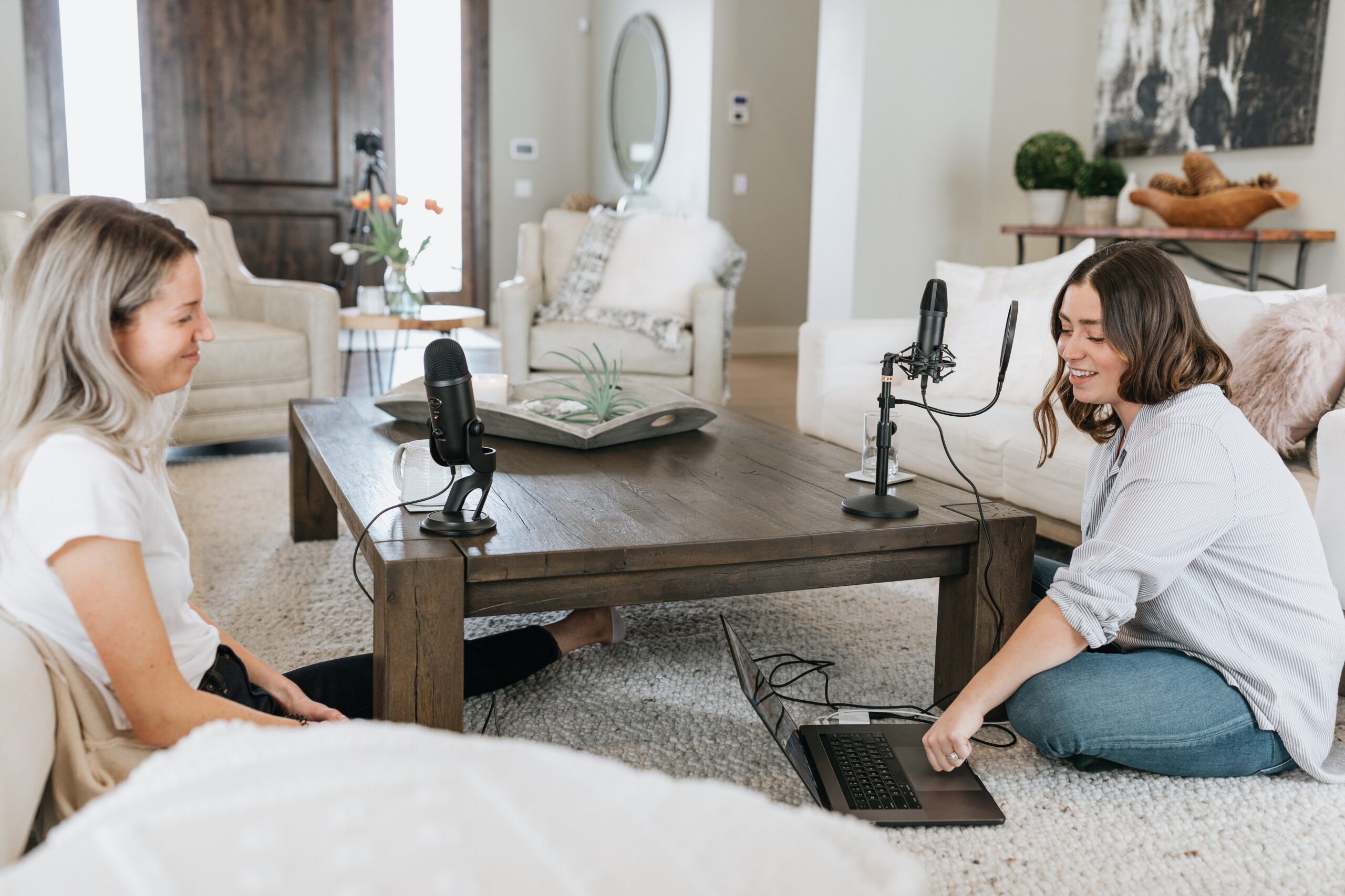 two women podcasting Best Podcast Hosting